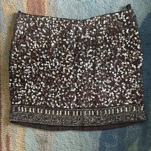 Silver Sequin Mini Skirt for Night Out